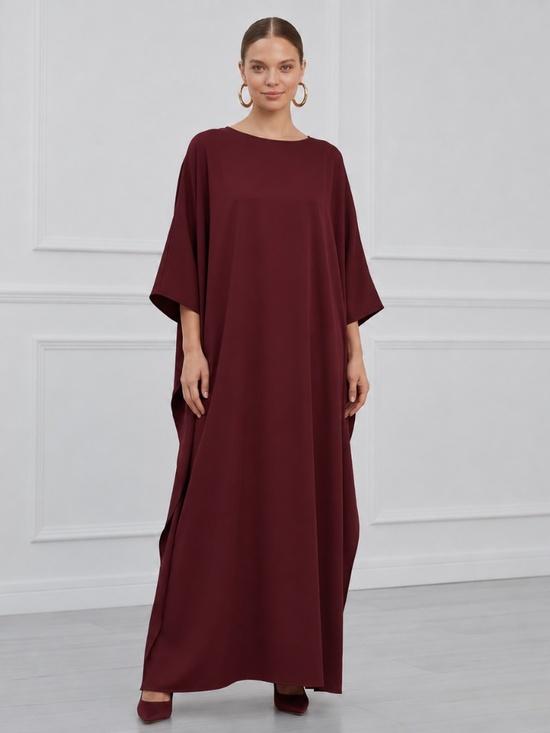 Dresses & Skirts - Burgundy Flowing Square Kaftan | One Size Resort Caftan